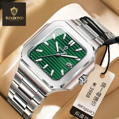 ساعت مچی مردانه اورجینال بین باند رنگ ثابت ضد اب شب نما شیک BIN BOND
