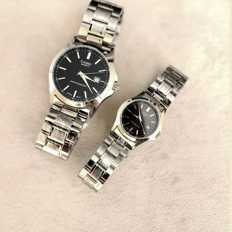 ساعت زنانه مردانه کاسیو casio | استیل صفحه مشکی