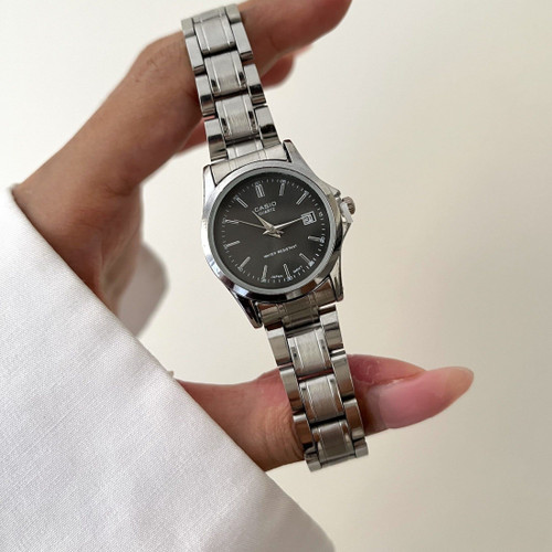ساعت مچی زنانه کاسیو casio اصلی بند استیل نقرهای