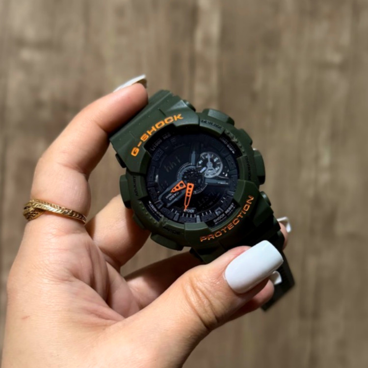 ساعت مچی مردانه و پسرانه کاسیو جی شاک بدنه سبز رنگ casio G-shock